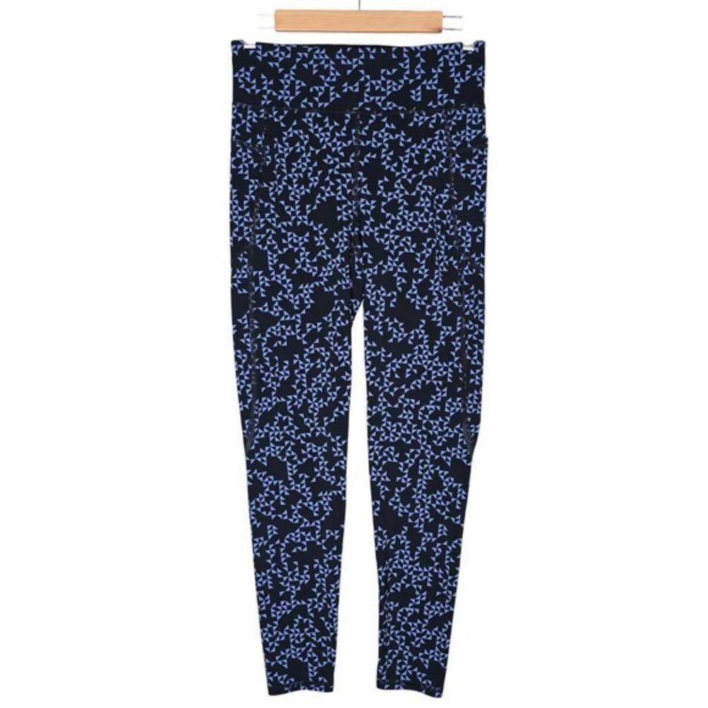 Sweaty Betty Women's Blue Black Geometric Zero Gravity Run Leggings Medium